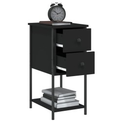 Table de chevet noir 32x42x70 cm bois d’ingénierie 