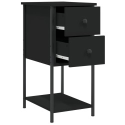 Table de chevet noir 32x42x70 cm bois d’ingénierie 
