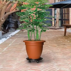 Support sur roulettes pour plantes Diamètre 30 cm Noir 170 kg 