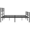Cadre de lit métal sans matelas avec pied de lit noir 120x190cm 