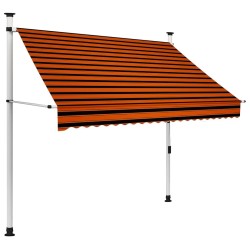 Auvent manuel rétractable 200 cm Orange et marron 