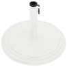 Socle de parasol Blanc 45x45x30 cm Fonte 