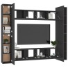 Ensemble de meubles TV 8 pcs Noir Bois d'ingénierie 