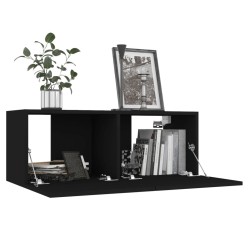 Ensemble de meubles TV 8 pcs Noir Bois d'ingénierie 