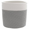 Paniers de rangement 2 pcs gris et blanc Ø28x28 cm coton 