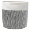Paniers de rangement 2 pcs gris et blanc Ø28x28 cm coton 