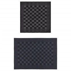 Ensemble de serviettes 50 pcs noir et gris coton 