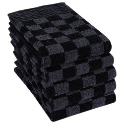 Ensemble de serviettes 50 pcs noir et gris coton 