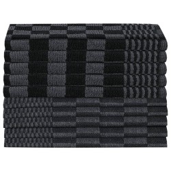 Ensemble de serviettes 50 pcs noir et gris coton 