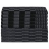 Ensemble de serviettes 50 pcs noir et gris coton 