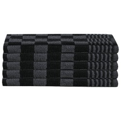 Ensemble de serviettes 50 pcs noir et gris coton 