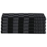 Ensemble de serviettes 50 pcs noir et gris coton 
