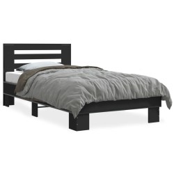 Cadre de lit sans matelas noir 90x190 cm 