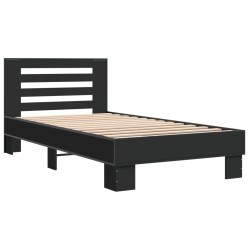 Cadre de lit sans matelas noir 90x190 cm 