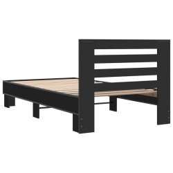 Cadre de lit sans matelas noir 90x190 cm 