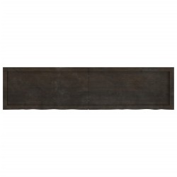 Comptoir de salle de bain marron foncé bois massif traité 