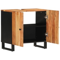 Meuble d'évier 62x33x58 cm bois d'acacia et d'ingénierie 