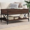 Table basse chêne marron 100x50x50cm bois d'ingénierie et métal 