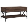 Table basse chêne marron 100x50x50cm bois d'ingénierie et métal 