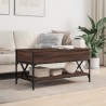 Table basse chêne marron 100x50x50cm bois d'ingénierie et métal 