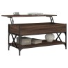 Table basse chêne marron 100x50x50cm bois d'ingénierie et métal 