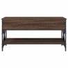Table basse chêne marron 100x50x50cm bois d'ingénierie et métal 