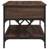Table basse chêne marron 100x50x50cm bois d'ingénierie et métal 