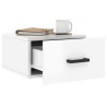 Table de chevet murale blanc brillant 35x35x20 cm 