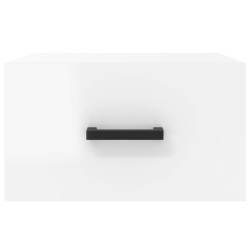 Table de chevet murale blanc brillant 35x35x20 cm 