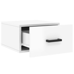 Table de chevet murale blanc brillant 35x35x20 cm 