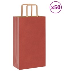 Sacs en papier 50 pcs avec poignées rouge 21x11x36 cm 