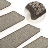 Tapis d'escalier autocollants 15 pcs 65x21x4 cm Gris et beige 