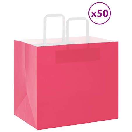 Sacs en papier 50 pcs avec poignées rose 32x22x28 cm 
