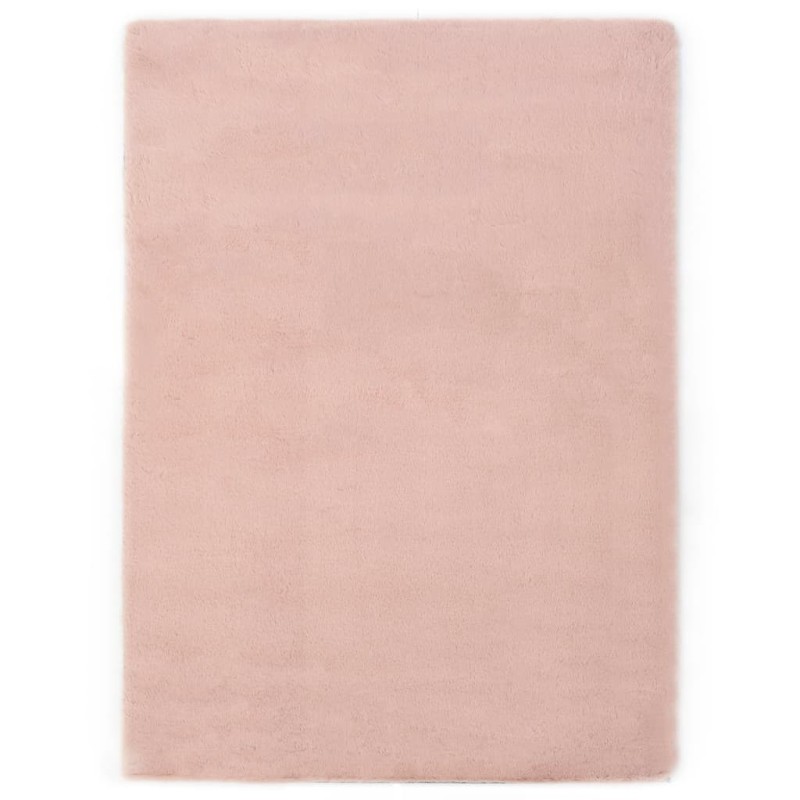 Tapis 160x230 cm Fausse fourrure de lapin Vieux rose 