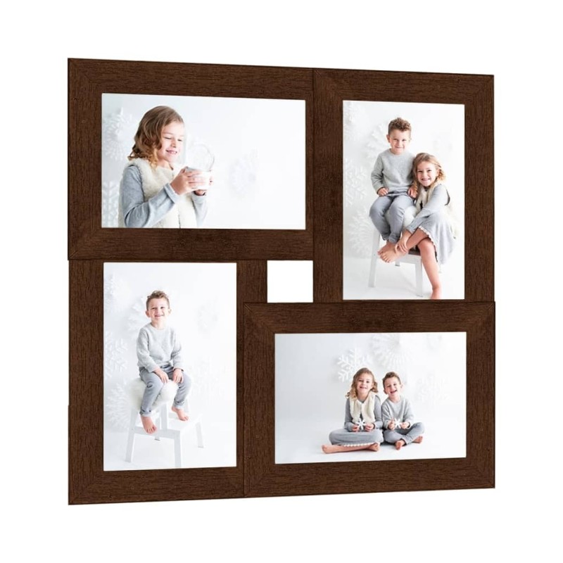 Collage de cadres photo pour photo de 4x(13x18 cm) Marron MDF 