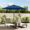 Parasol d'extérieur avec poteau en métal 300 cm Azuré   