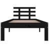 Cadre de lit sans matelas noir bois massif 100x200 cm 