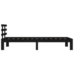 Cadre de lit sans matelas noir bois massif 100x200 cm 