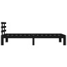 Cadre de lit sans matelas noir bois massif 100x200 cm 