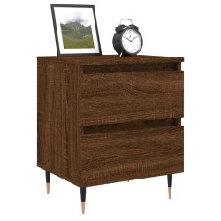 Tables de chevet 2 pcs chêne marron 40x35x50 cm bois ingénierie 