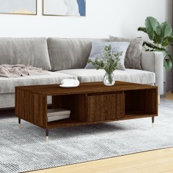 Table basse chêne marron 104x60x35 cm bois d'ingénierie 