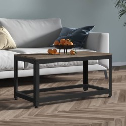 Table basse Gris et noir 90x45x45 cm MDF et fer 