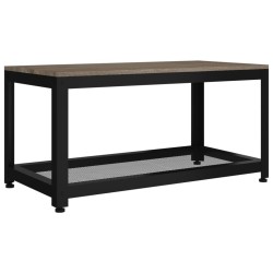 Table basse Gris et noir 90x45x45 cm MDF et fer 
