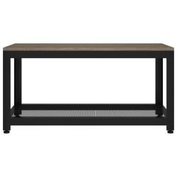 Table basse Gris et noir 90x45x45 cm MDF et fer 