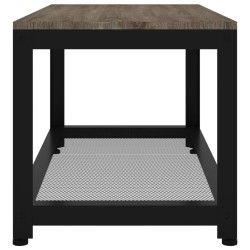 Table basse Gris et noir 90x45x45 cm MDF et fer 