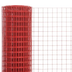 Grillage Acier avec revêtement en PVC 25x0,5 m Rouge 