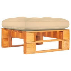 Pouf palette de jardin marron miel bois de pin imprégné 