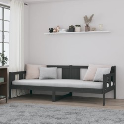 Lit de jour sans matelas gris bois de pin massif 80x200 cm 