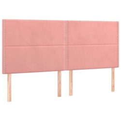 Têtes de lit 4 pcs Rose 100x5x78/88 cm Velours 