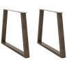 Pieds de table à manger en forme de V, 2 pièces, acier naturel, 90 x (72-73,3) cm 